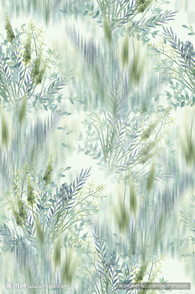 清新淡雅植物纹理图案