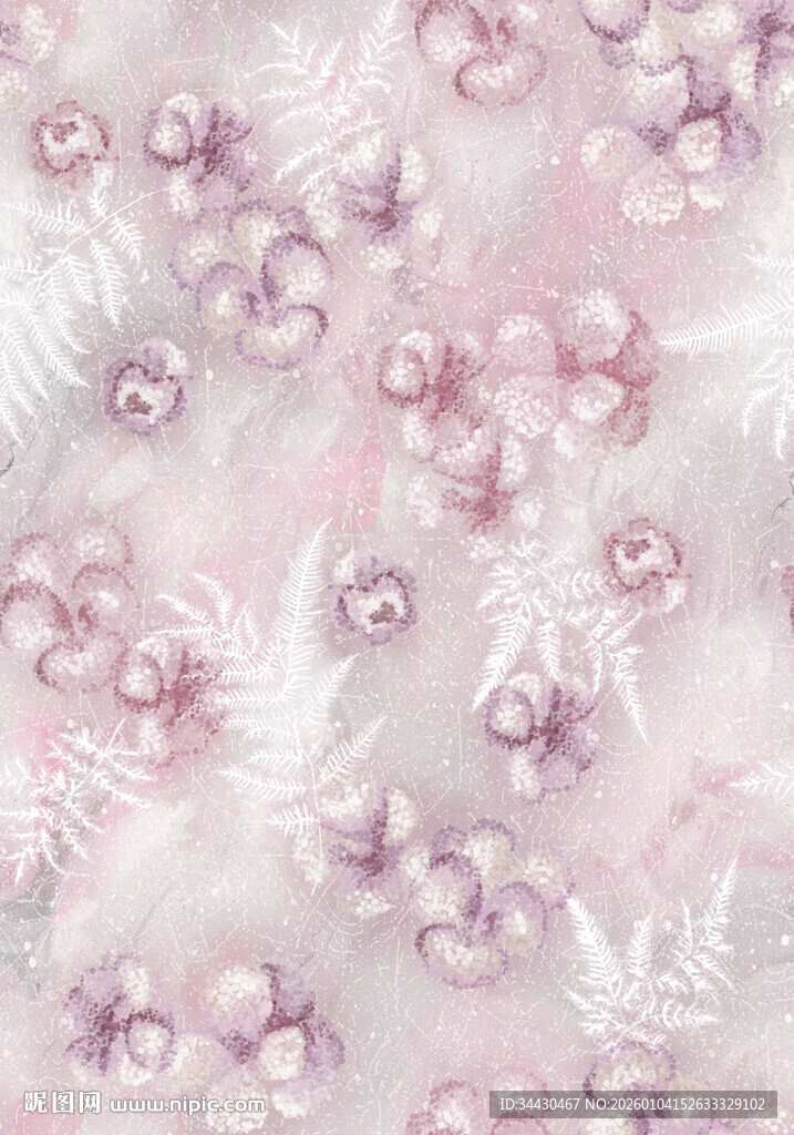 淡粉花卉纹理图案