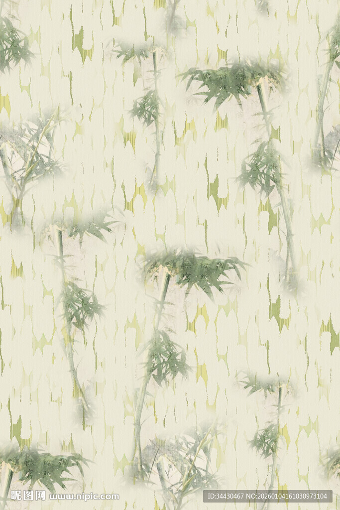 清新绿植花纹背景图案