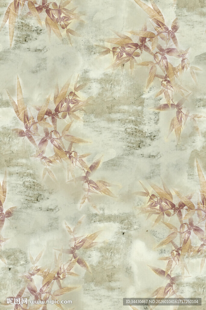 复古风植物纹理墙纸图案