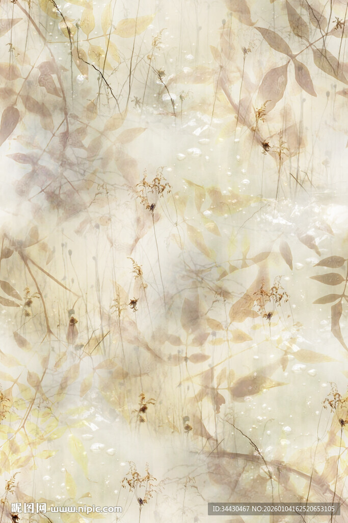 淡雅花卉纹理背景图