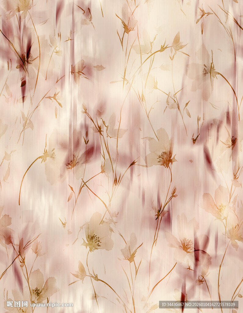 梦幻粉色花卉纹理图案