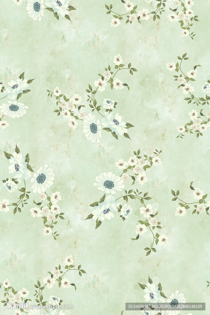 淡绿色花卉图案背景