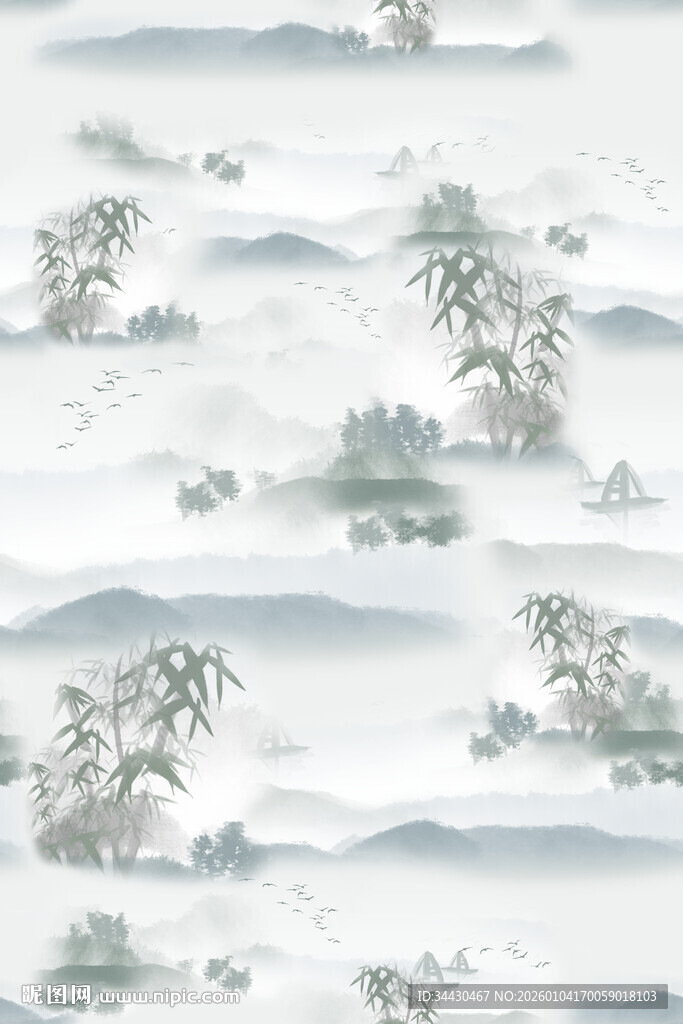 水墨山水意境图