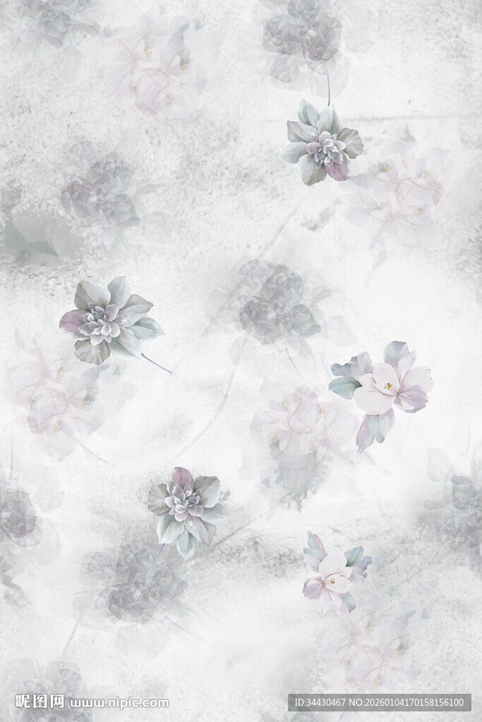 淡雅花卉纹理背景图