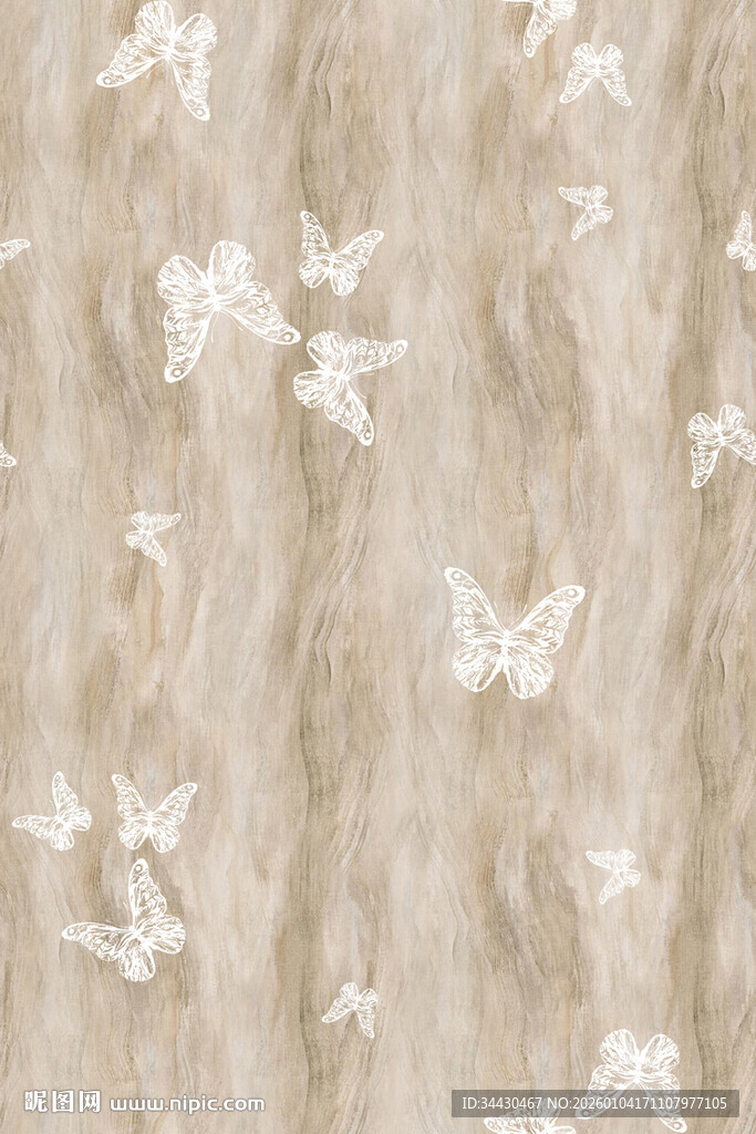 米白色蝴蝶纹理背景图