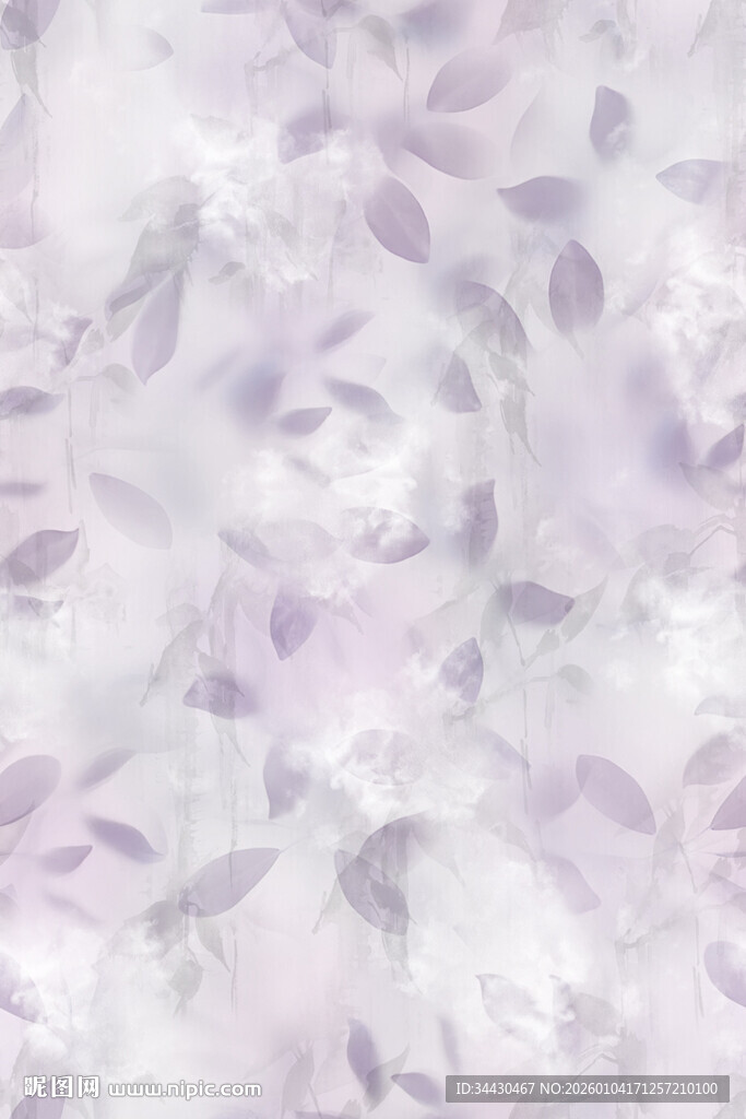 淡紫色叶片纹理背景图
