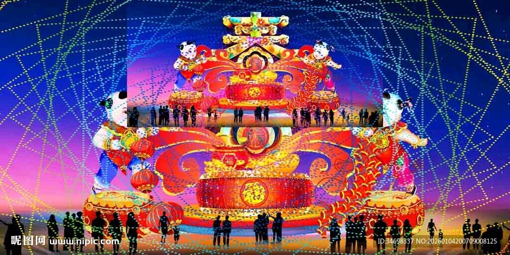 元宵彩灯效果图