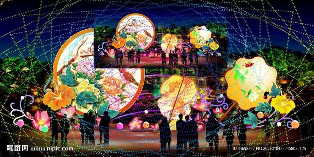 元宵彩灯效果图