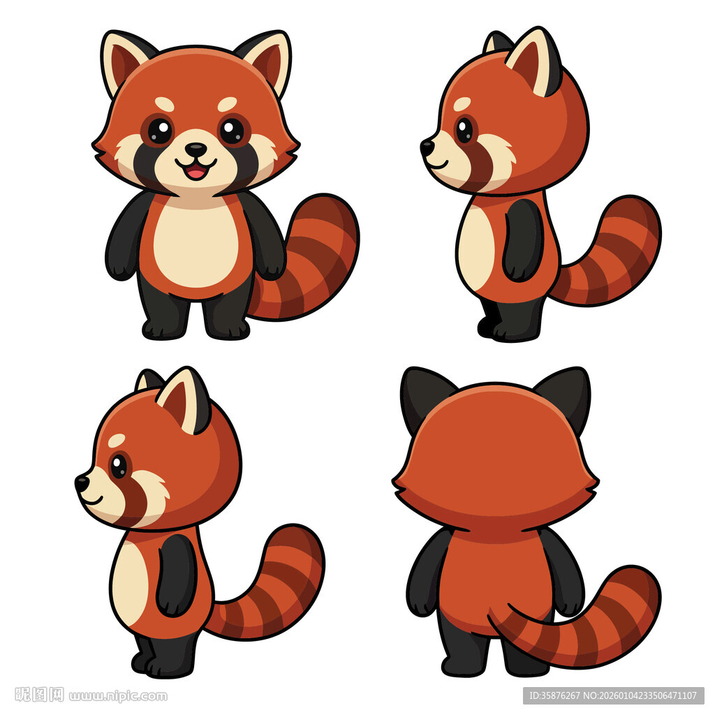 小熊猫多视角三视图