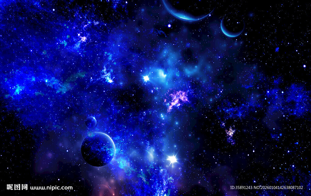 蓝色星空图