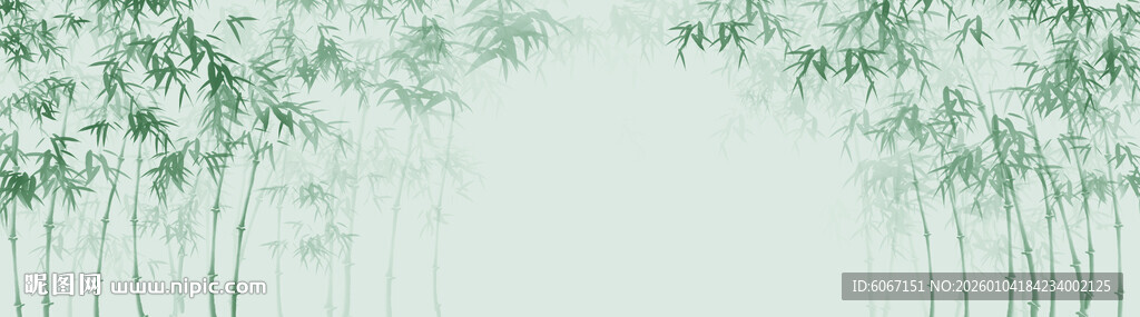 新中式水墨竹子背景墙