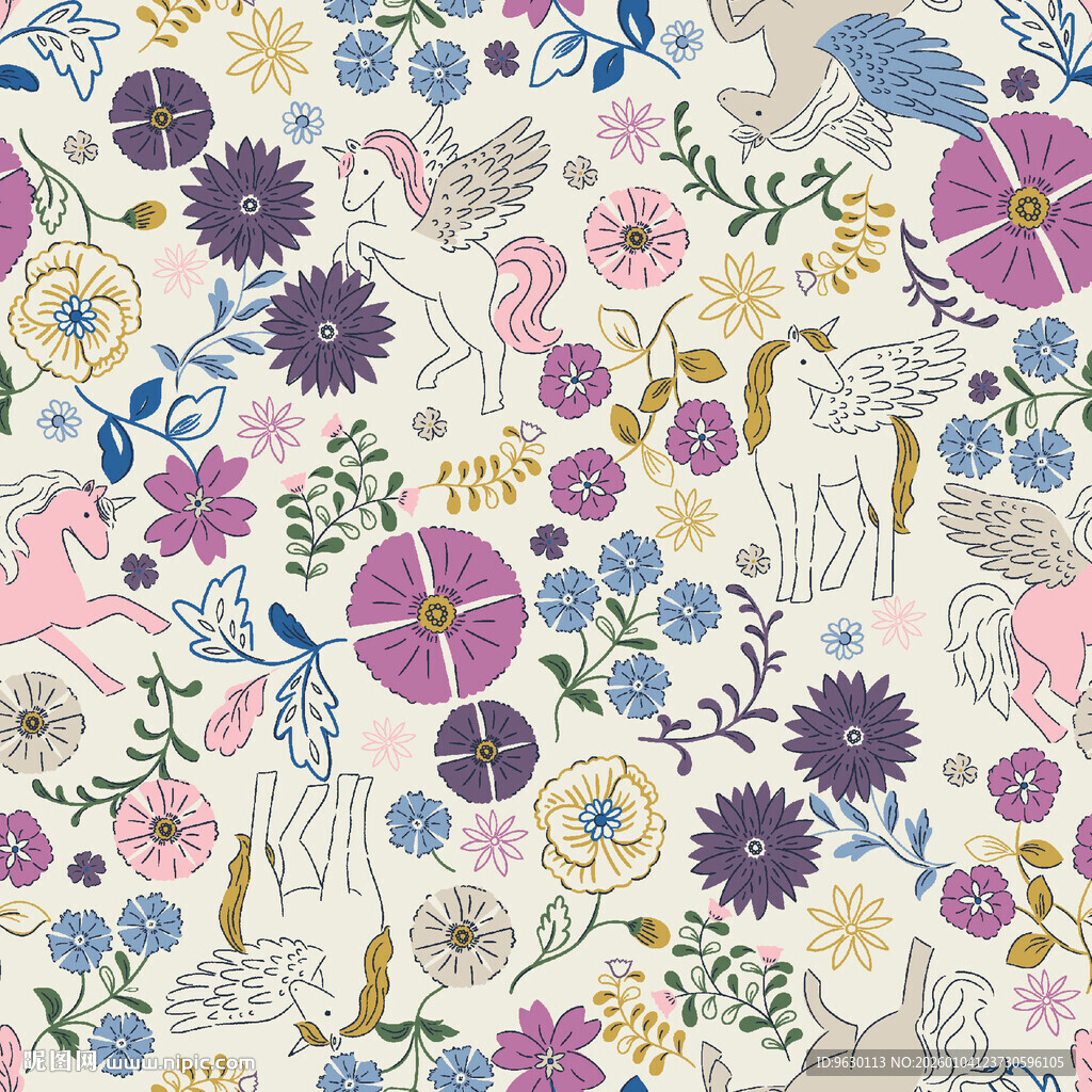 花卉动物图案背景图