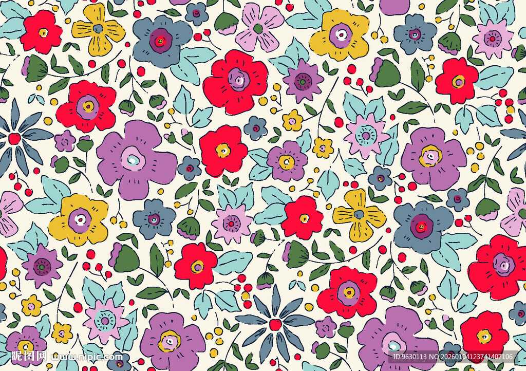 多彩花卉图案背景