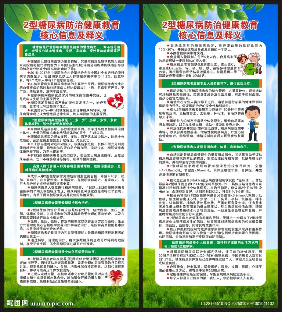 糖尿病防治健康教育核心信息展架