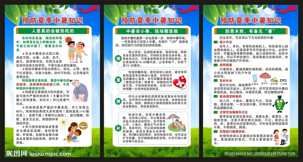 夏季健康教育知识海报