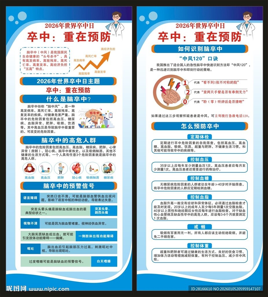 世界卒中日展架