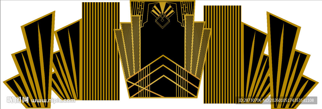 金色几何造型装饰图案