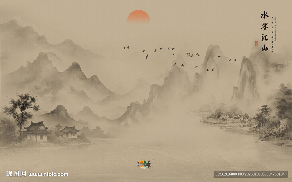 新中式酒店大堂装饰画