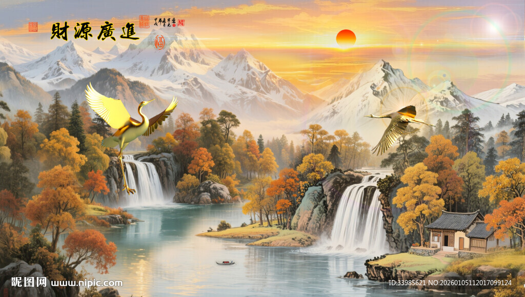 田园风光风水画