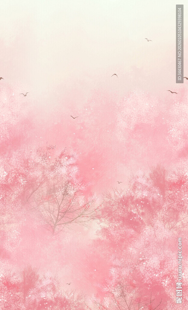 梦幻粉色花卉背景图