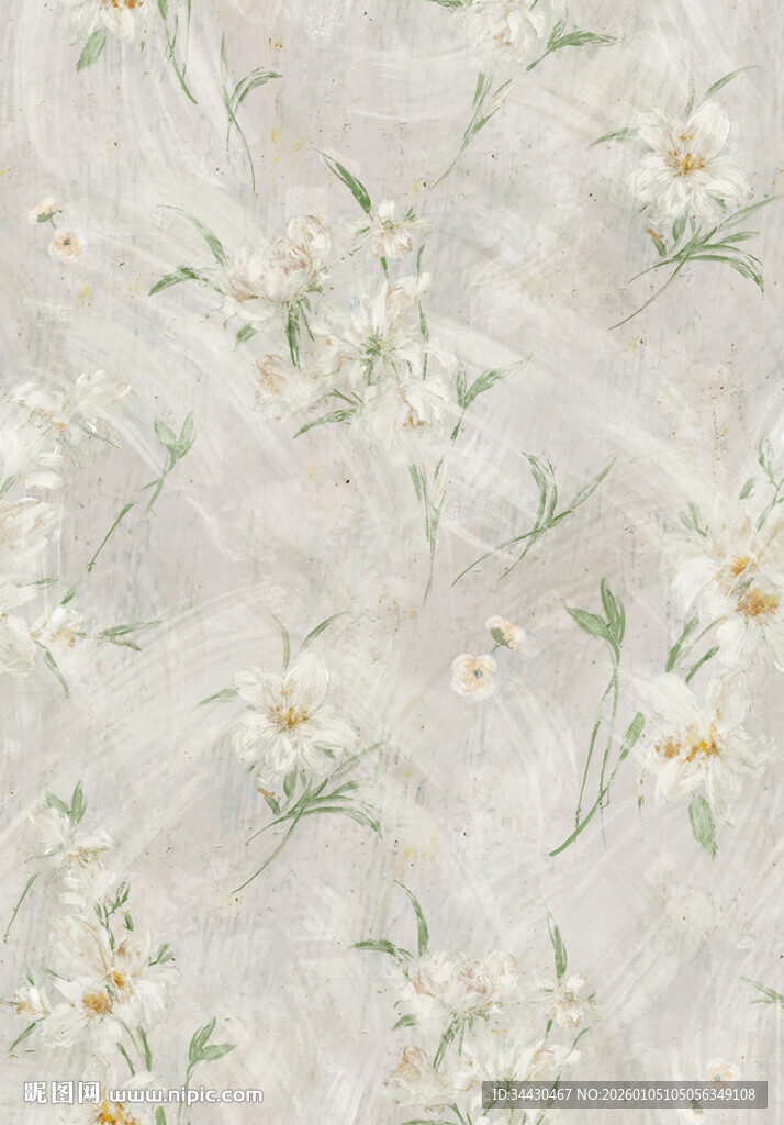 淡雅雏菊花卉纹理图案