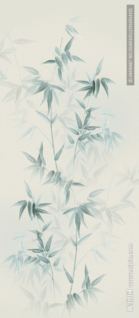 水墨风清雅竹子画作