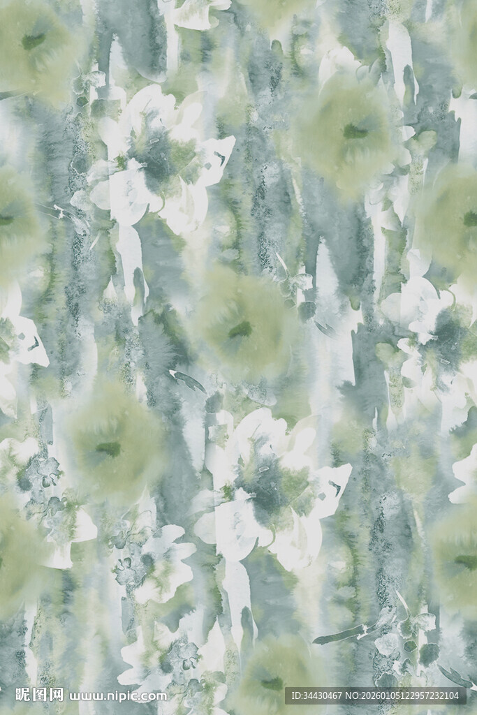 淡绿色花卉图案纹理背景