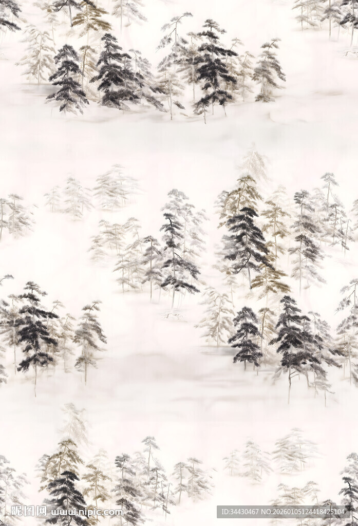 冬日雪景下的静谧山林