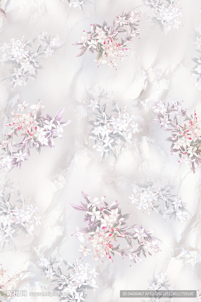 雪花花卉图案布料纹理