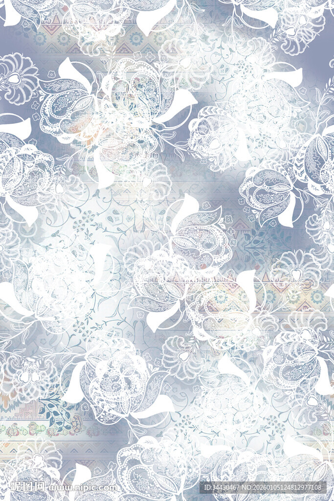 梦幻雪花纹理背景图