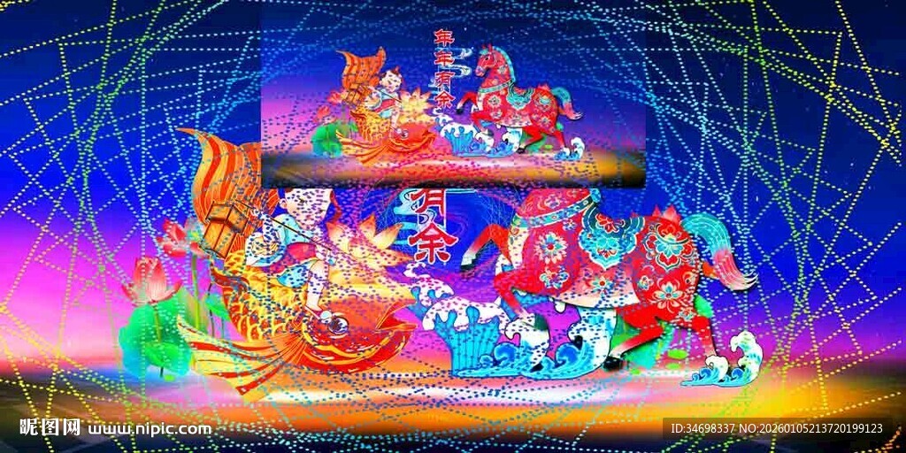 传统花灯彩灯效果图