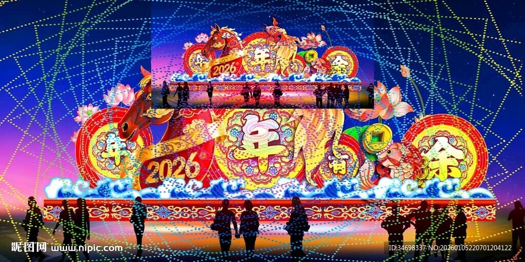 传统花灯彩灯效果图