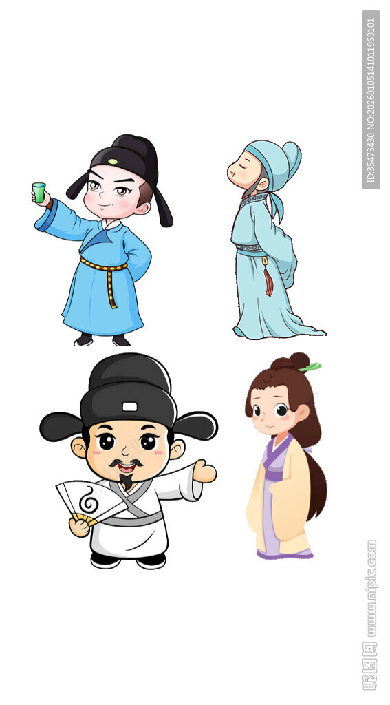 古代人物卡通形象集合  