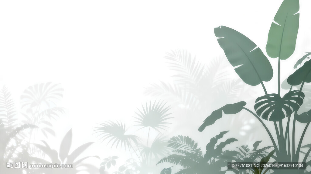 雾气磨砂膜效果绿植贴图