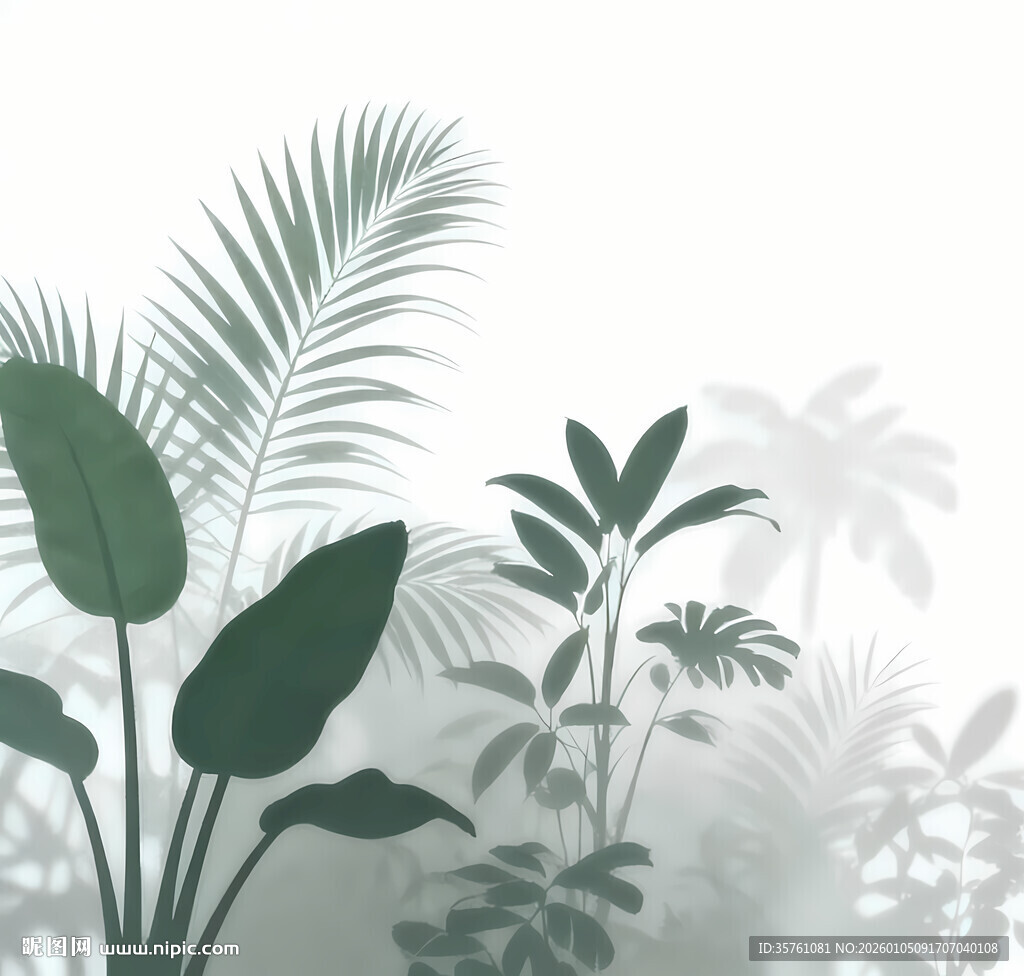 雾气磨砂膜效果绿植贴图