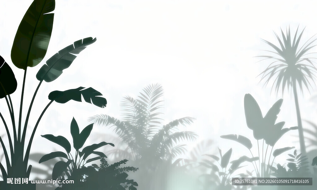 雾气磨砂膜效果绿植贴图