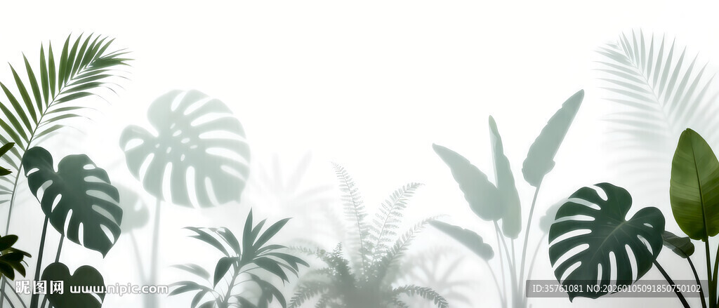 雾气磨砂膜效果绿植贴图