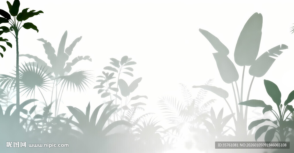 雾气磨砂膜效果绿植贴图