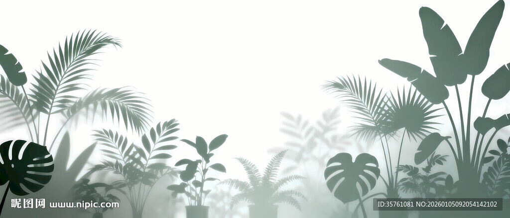 雾气磨砂膜效果绿植贴图