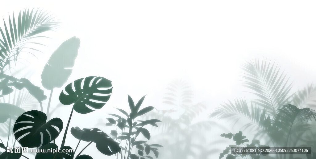 雾气磨砂膜效果绿植贴图