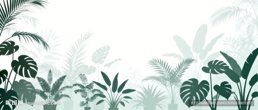 雾气磨砂膜效果绿植贴图