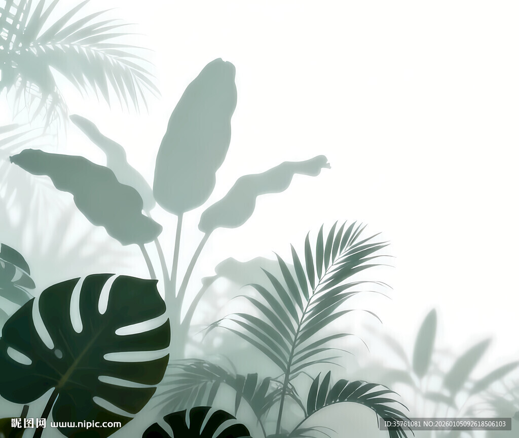 雾气磨砂膜效果绿植贴图