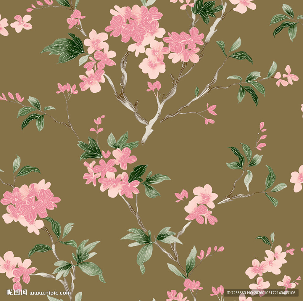 花卉数码印花图案