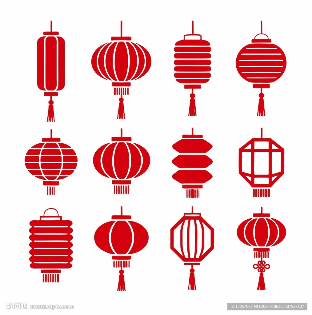 多样中式红灯笼图案集