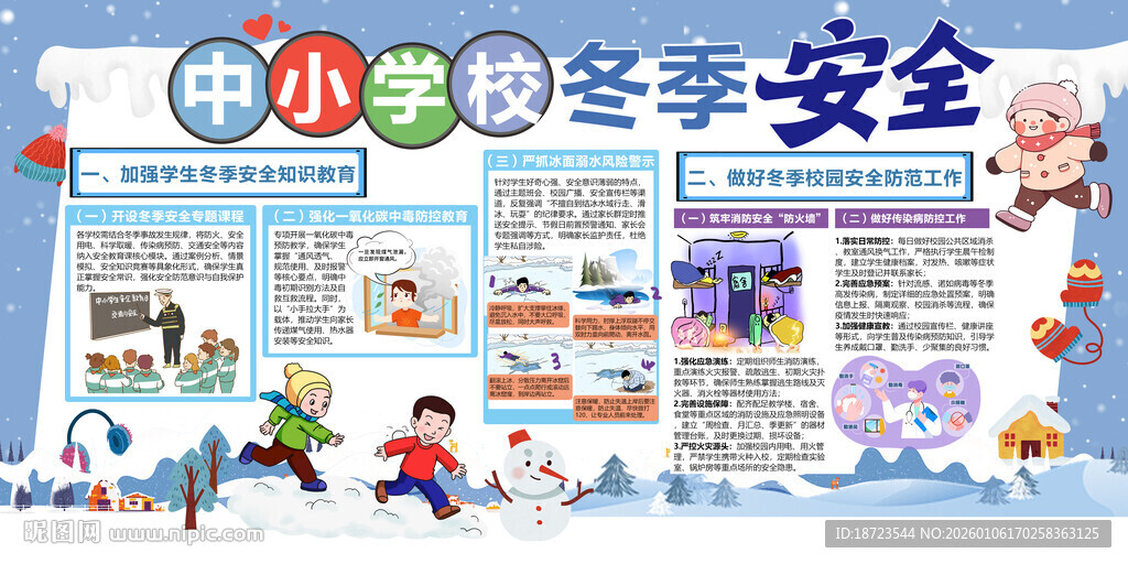 中小学校冬季安全展板