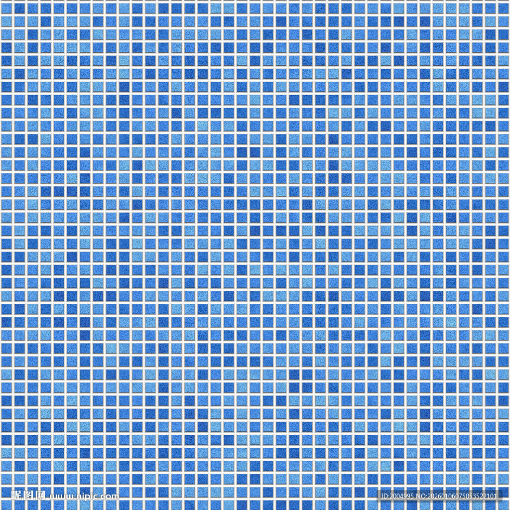 蓝色马赛克墙面