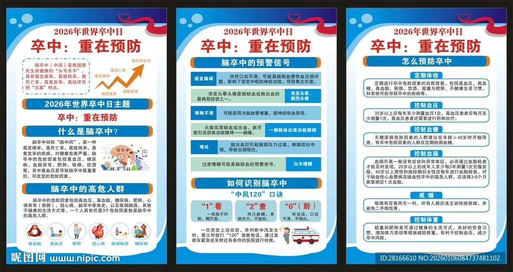世界卒中日展板
