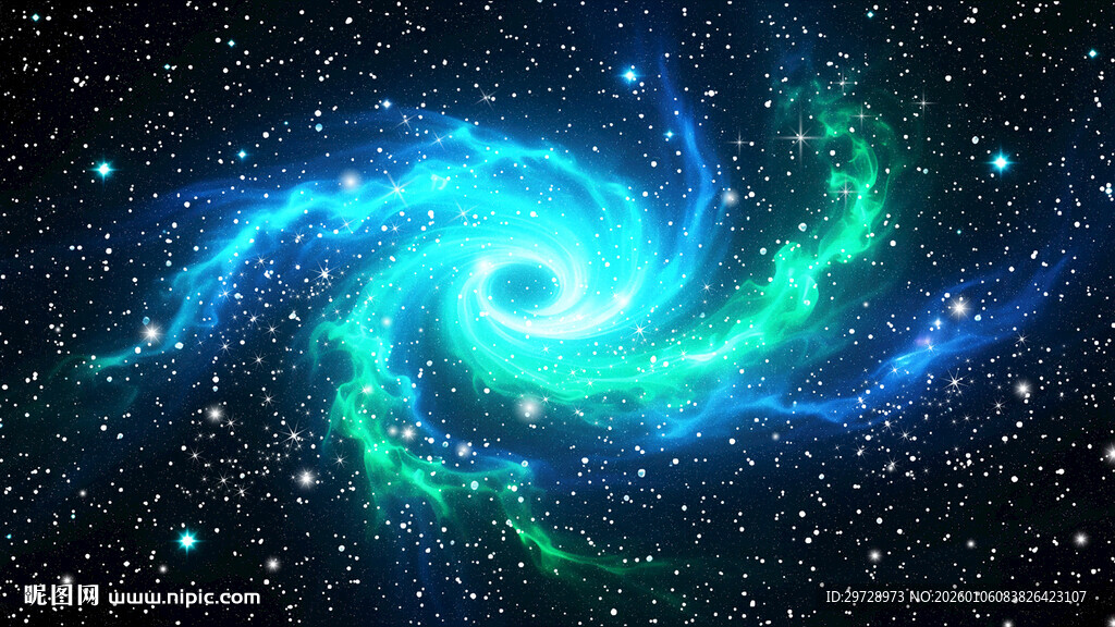 蓝绿色宇宙太空星空