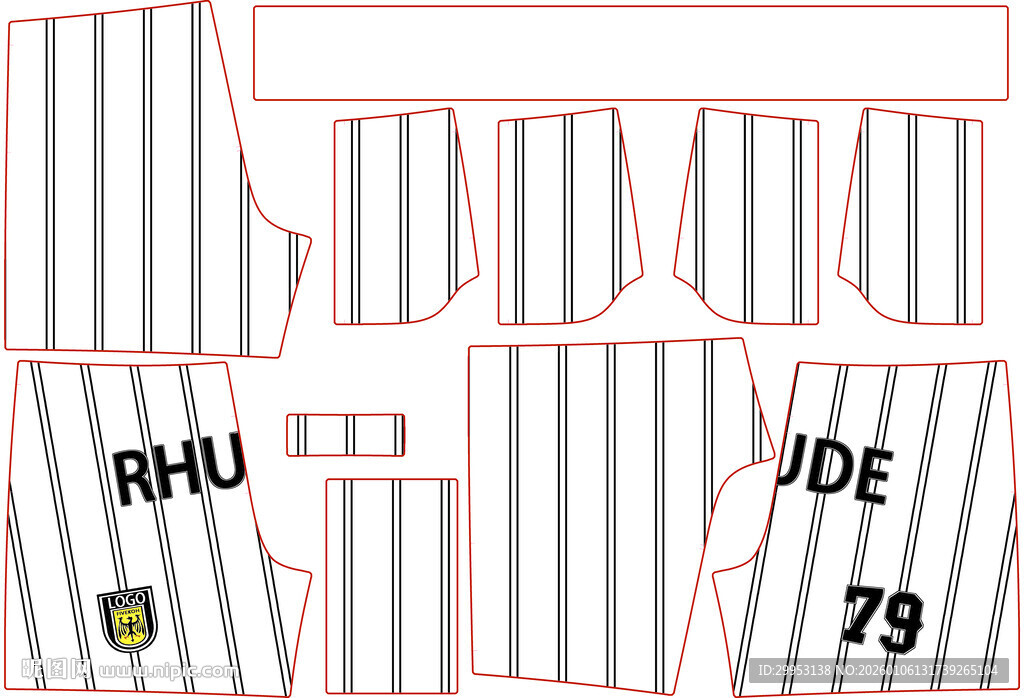 条纹运动服设计图案